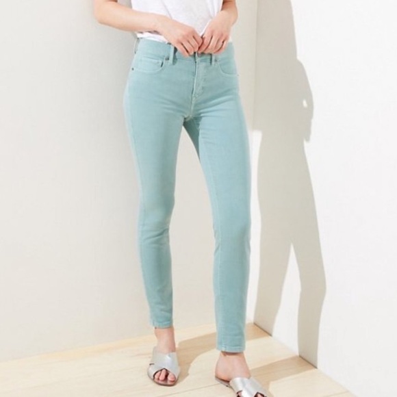 LOFT Modern Skinny Jean in Light Aqua - Picture 1 of 7